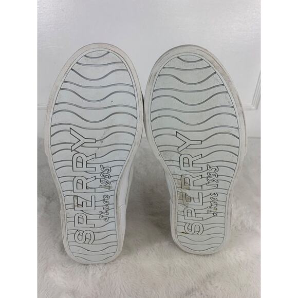 Sperry Womens Canvas Sneakers White Size 7M With Leather Laces - Picture 7 of 9